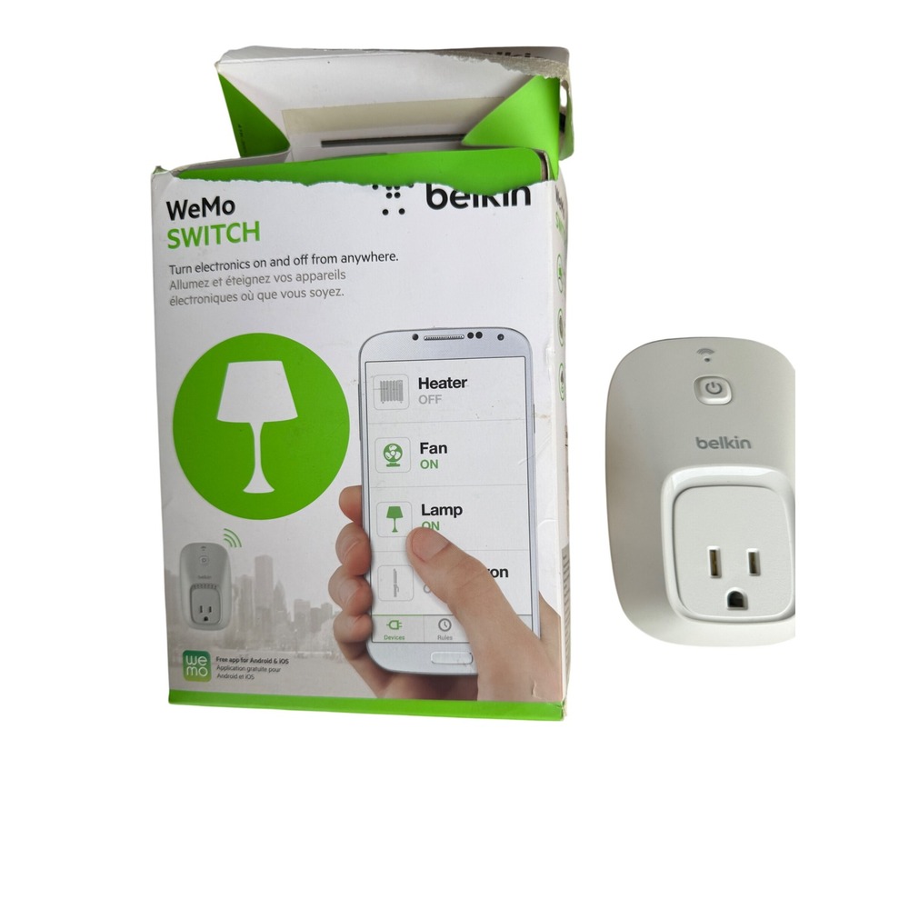 Belkin WeMo Switch F7C027 WiFi Smart Plug Outlet Tested Working Open Box